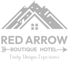 Red Arrow Boutique Hotel grayscale logo
